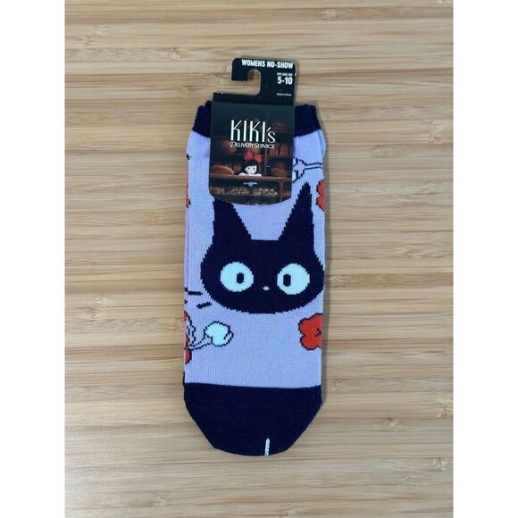 Studio Ghibli Kiki's Delivery Service Jiji Flower No-Show Socks - Picture 1 of 3